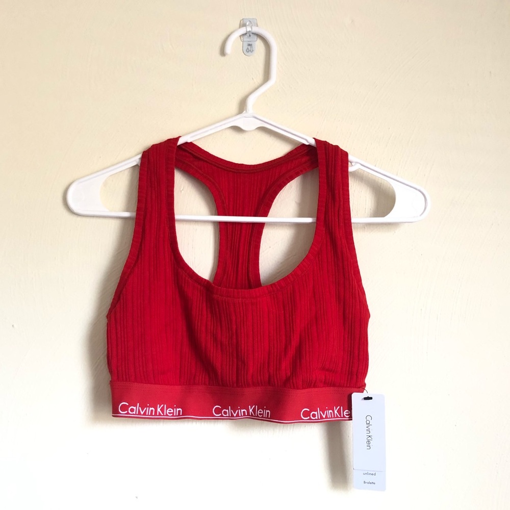 Red Calvin Klein bra